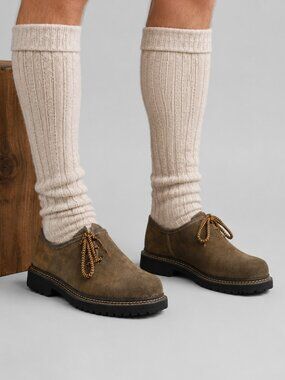 Classic Bavarian Lederhosen Shoes  Men’s Antiqued Brown German Footwear